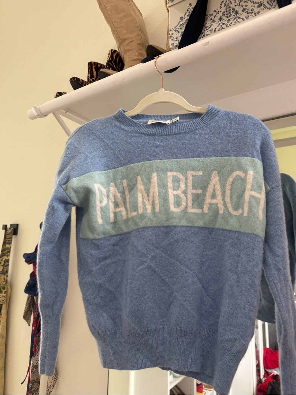 Vineyard Vines CASHMERE Light Blue 'Palm Beach' Crewneck Sweater